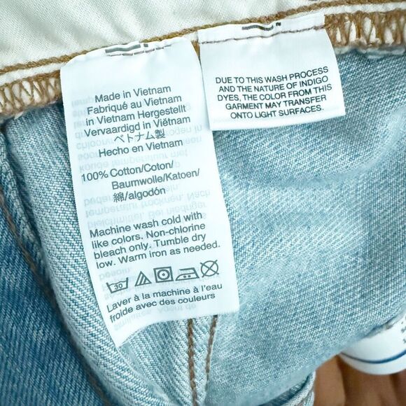 MADEWELL | Rigid Denim A-Line Mini Skirt Lovell Wash Raw Hem | Size 35 (US 20) - Picture 7 of 11